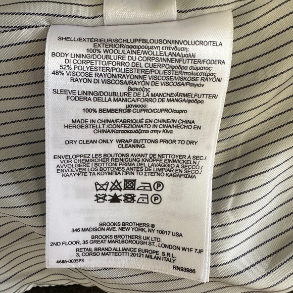 100% Wool Brooks Brother Tweed Blazer Jacket Sz 6 - Picture 10 of 17